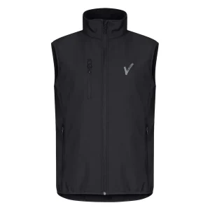 Clique Beveiliging Softshell Bodywarmer Zwart met Borst- en Ruglogo