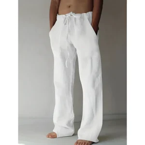 Heren linnen broek – luchtig ontwerp – casual look – zacht materiaal