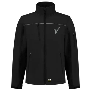 Tricorp Beveiliging Softshell Luxe jas Zwart Met Borst- en Ruglogo