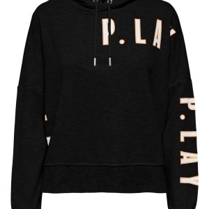 ONLY PLAY – ONPEDDY SHORT LS HOOD SWT- DAMES – ZWART