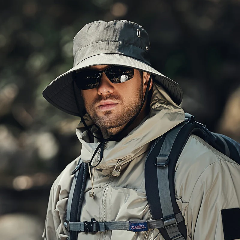 Heren zonnehoed – verstelbare pasvorm – lichtgewicht ontwerp – ideaal voor wandelen - Afbeelding 3