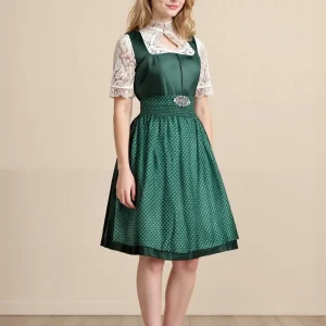 Beierse dirndljurk – Oktoberfest | Met schort en kanten blouse voor een traditionele look