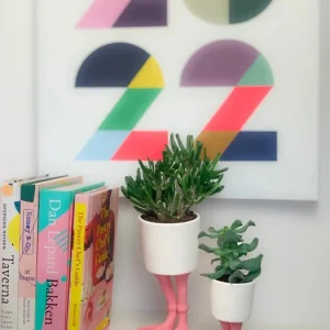 Flamingo Bloempot – Keramiek op Roze Pootjes – 2 maten