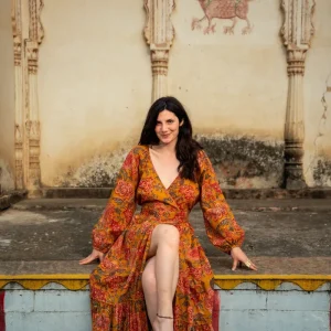 Devi Jurk Print Oker