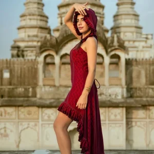 Boho Festival jurk Marroon Rood