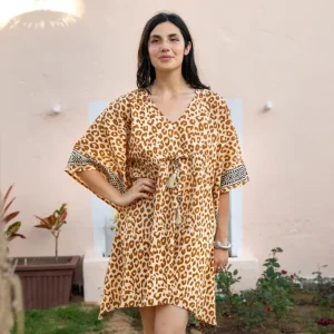 Kaftan Midi bruine panter