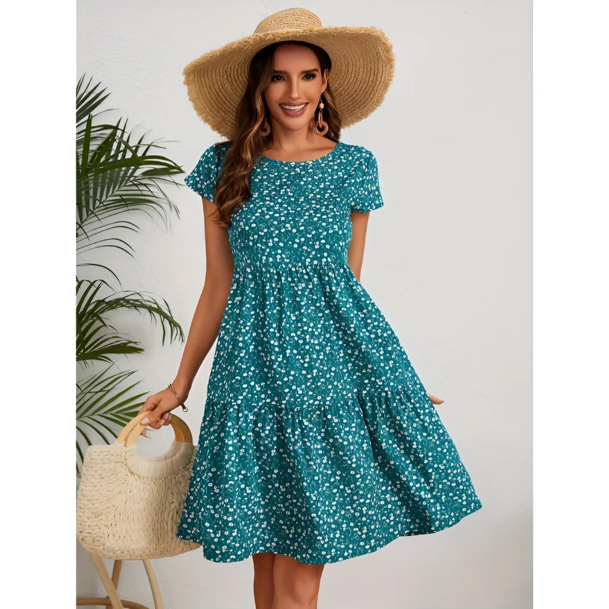 Dames Jurk - Elegant - Bloemenprint - Comfortabele Pasvorm - Afbeelding 2