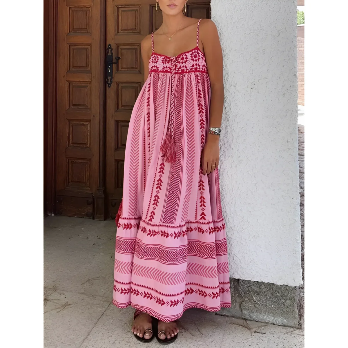 Dames Jurk - Maxi Model - Ademend Materiaal - Zelfverzekerde Look - Afbeelding 2