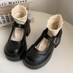 Damesschoenen met hak en plateau – Stabiele blokhak – Comfortabele pasvorm – Veelzijdig ontwerp