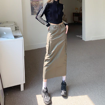 Dames Rok - Cargo Design - Midi Lengte - Praktische Zakken