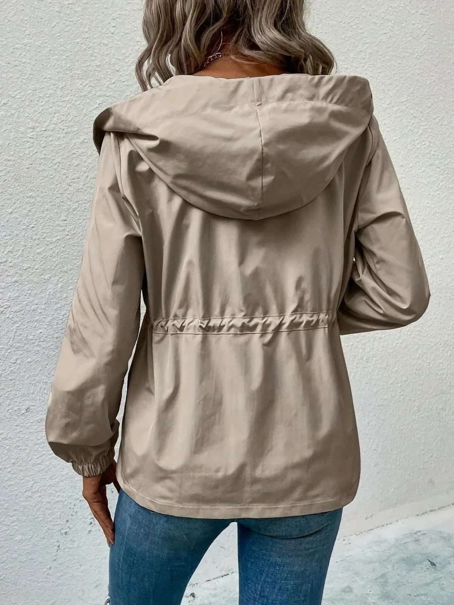 Waterdichte damesjas – Verstelbare taille – Lichtgewicht – Ontwerp met capuchon - Afbeelding 4