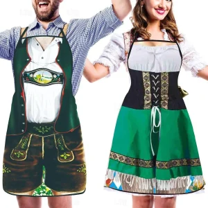Grappige Oktoberfest-schorten – traditionele klederdrachtlook | Perfect voor stellen met gevoel voor humor