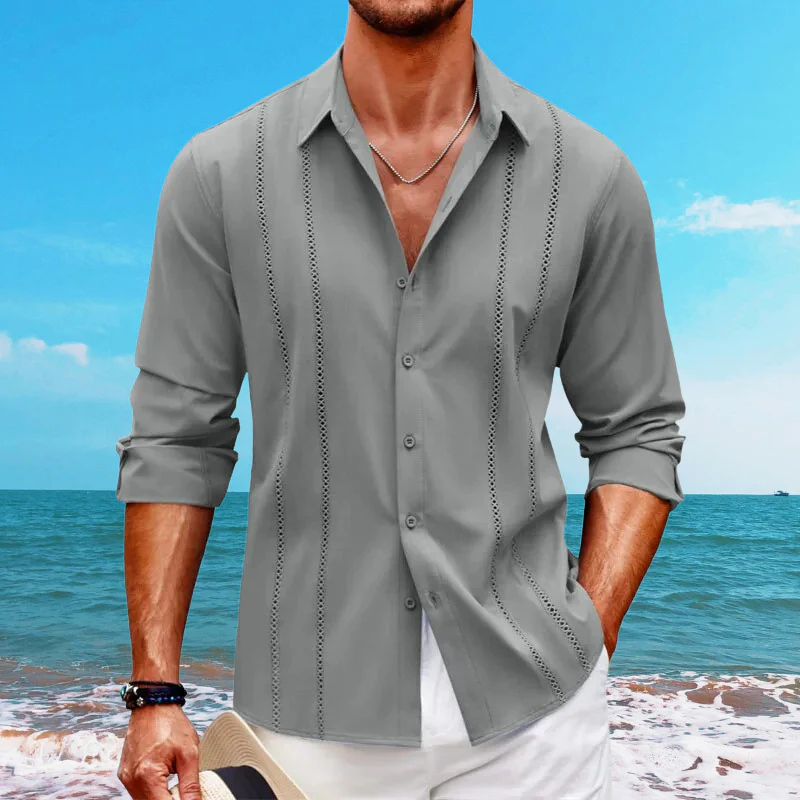 Heren casual overhemd – Ademende mix – Losse pasvorm – Tijdloze look - Afbeelding 5