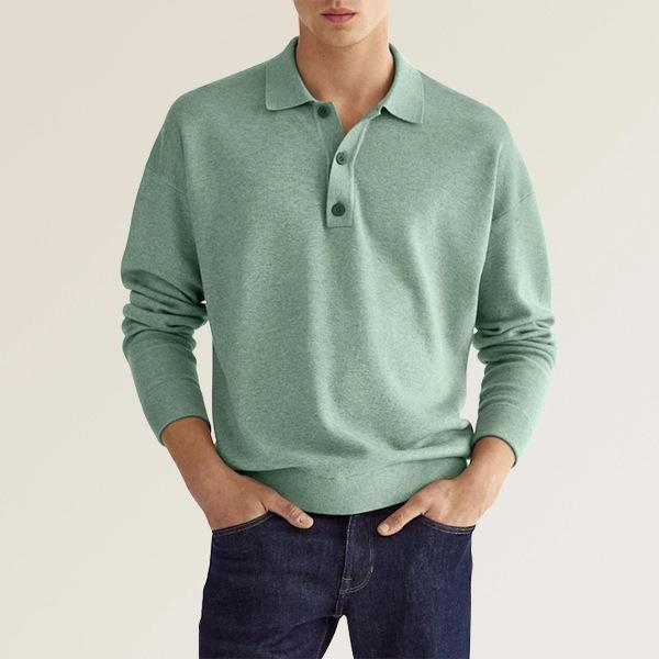 Heren poloshirt – zachte katoenmix – lange mouwen – tijdloze stijl - Afbeelding 4