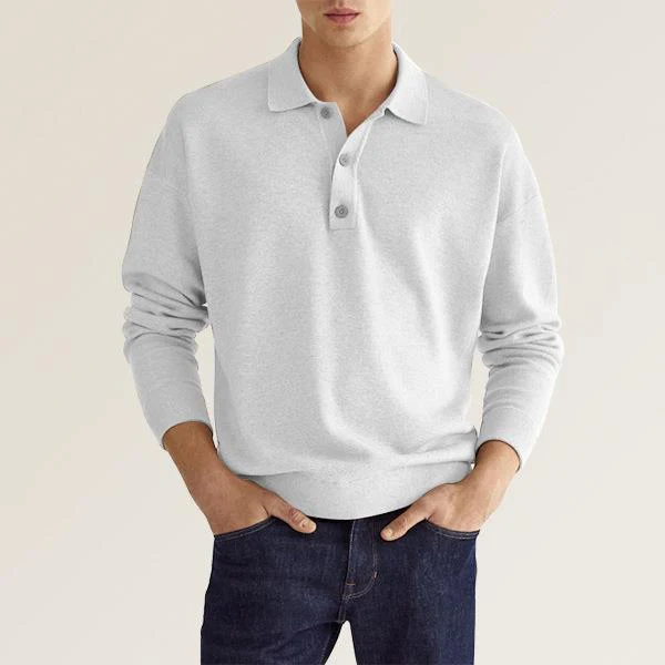 Heren poloshirt – zachte katoenmix – lange mouwen – tijdloze stijl - Afbeelding 9