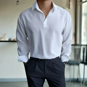 Heren Poloshirt - Lange Mouwen - Lichtgewicht - Ademend