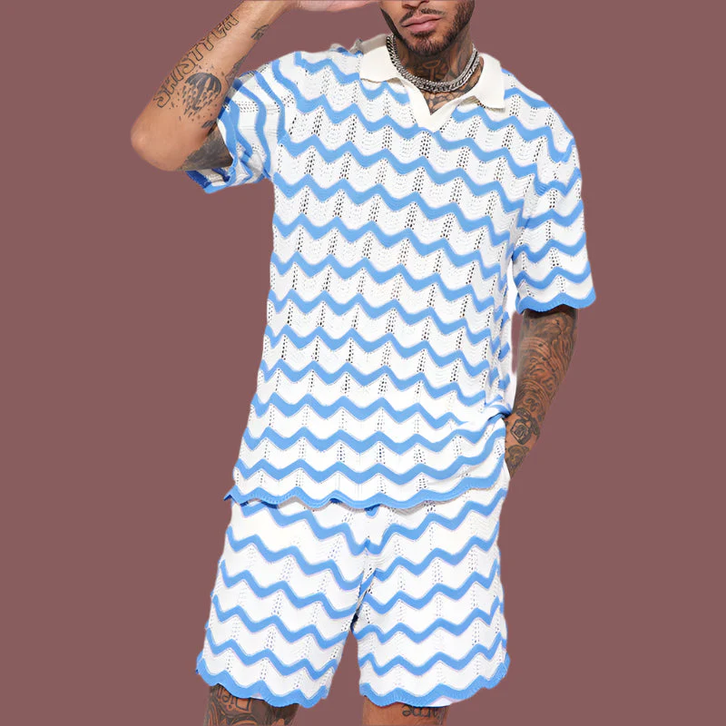 Heren poloshirt – Zigzagtextuur – Lichtgewicht comfort – Veelzijdig gebruik - Afbeelding 4