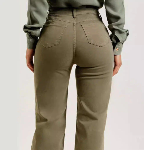 Damesjeans – Hoge taille – Uitlopende pijpen – Comfortabele pasvorm - Afbeelding 5