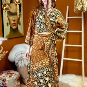 Sacred Roots Omslagrok lang Amber