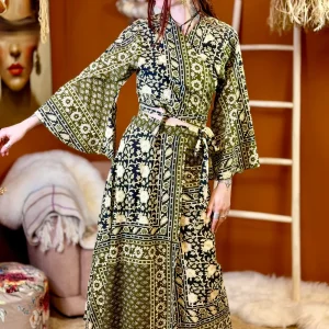 Sacred Roots Omslagrok lang Olive