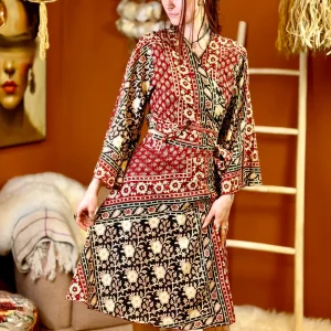 Sacred Roots Omslagrok Midi Ruby