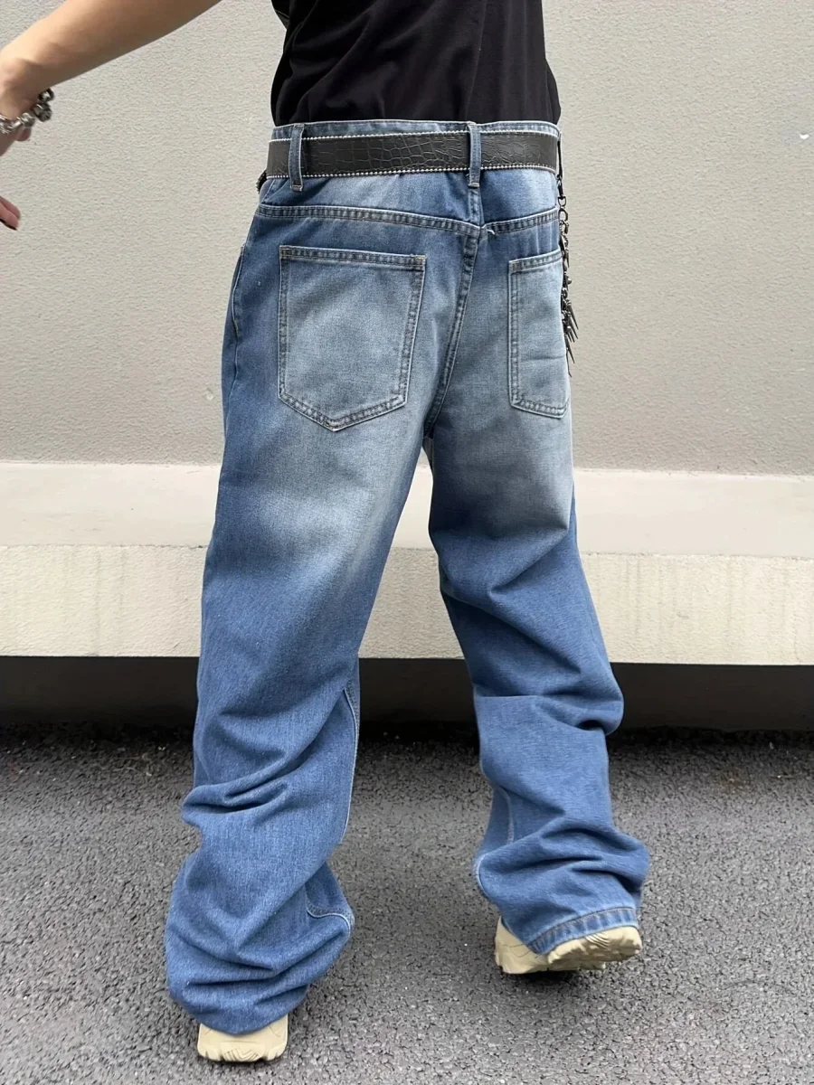 Baggy jeans voor heren – Wijde pijpen – Retro stijl – Comfortabele pasvorm - Afbeelding 7
