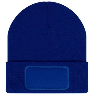 Muts met Patch Back to basics blauw