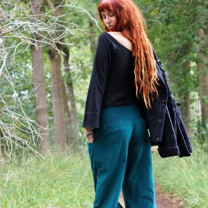 Uma Broek Rib Petrol