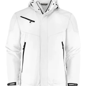 Gevoerde softshell jas Printer Skeleton wit