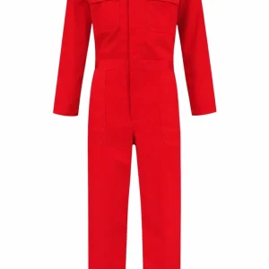 Overall Drukknoop polyester/katoen Rood