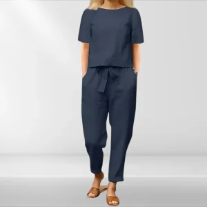 Stijlvolle Dames Loungeset - Tweedelig Design - Ademend Materiaal - Elastische Taille