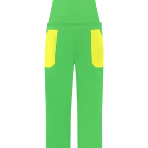 Tuinbroek 3-kleurig groen-rood-geel