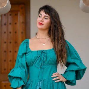 Vaiana Lange Jurk Turquoise