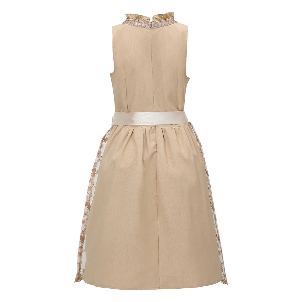 Vintage dirndl in abrikoos met schort – Oktoberfest | Klassieke Wiesn-look in delicate kleuren - Afbeelding 4