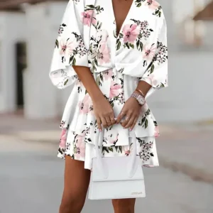 Damesjurk - Mini Lengte - Bloemenprint - Boheemse Stijl