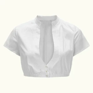 Witte dirndlblouse met korte mouwen – Oktoberfest | Klassieke traditionele top voor dames