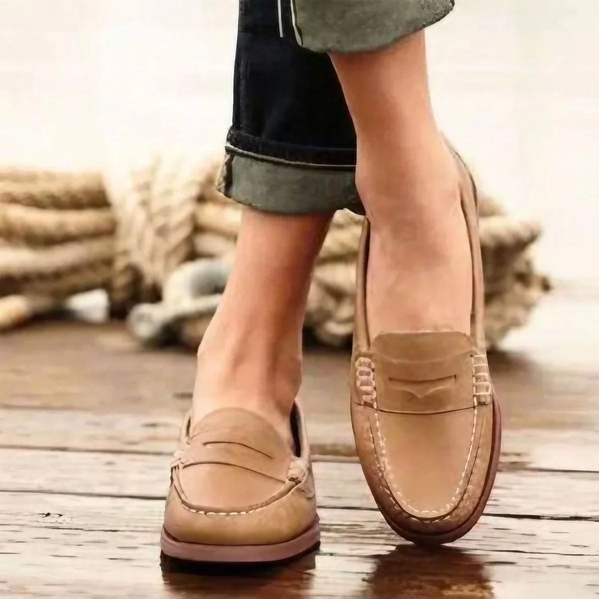 Dames casual schoenen – Orthopedische binnenzool – Moc Toe – Veelzijdige look