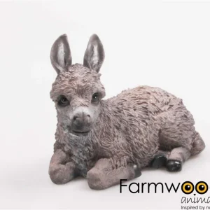 Ezel Beeld Liggend – 21 cm – Polyresin – Farmwood Animals