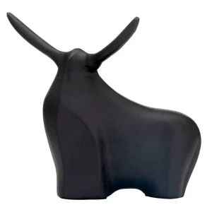 Zwart Hooglander Beeld – Minimalistisch Aluminium Design