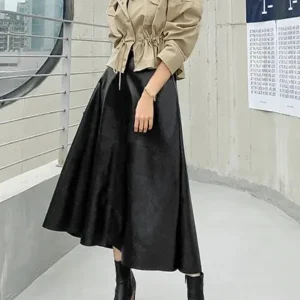 Dames Hoge Taille Midi Rok Met Riem Voor Elke Gelegenheid - Tijdloos En Veelzijdig