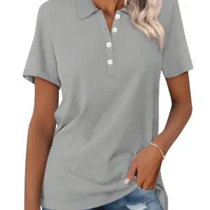 Dames Poloshirt Lange Mouw Katoen