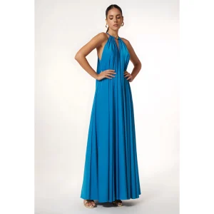 Damesjurk - Maxi Lengte - Satijnen Stof - Asymmetrische Halslijn