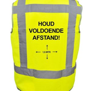 Veiligheidshesje houd afstand geel