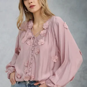 Mila - Kanten bloemetjes blouse