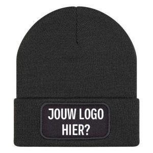 Bedrukte muts antraciet