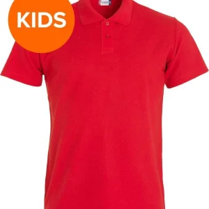 Kinder poloshirt Clique basic rood