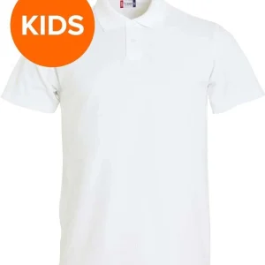 Kinder poloshirt Clique basic wit