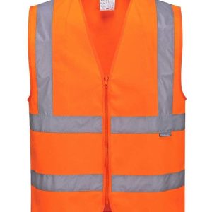 Veiligheidshesje met rits oranje