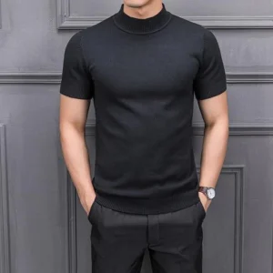 Halfhoge kraag Heren Sweater – Ademend Katoen – Tijdloos Design