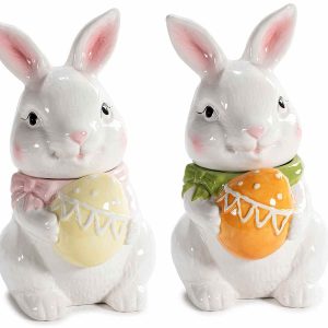 Keramiek Konijn Voorraadpot – Snoeppot met Konijn en Ei